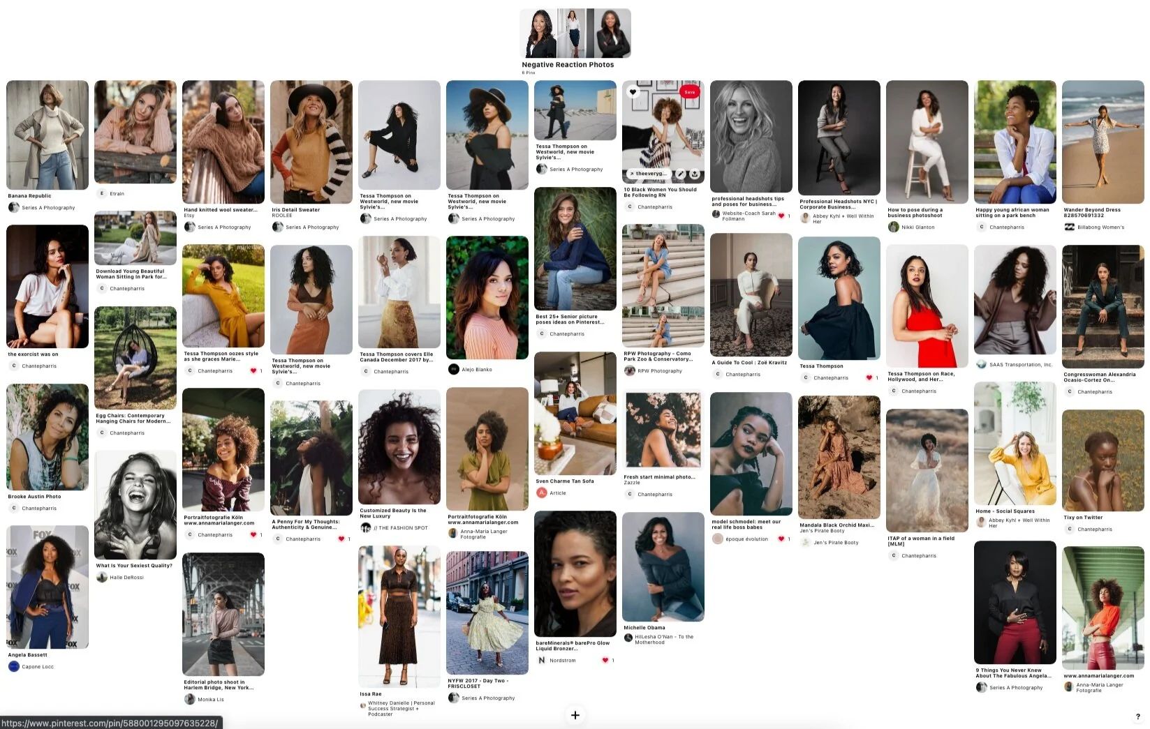 Mood board created for Chante Harris's personal branding session