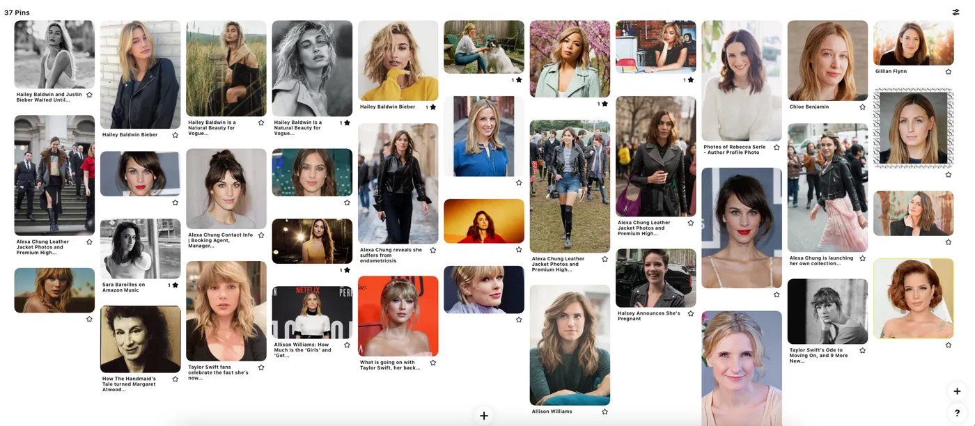 Dani’s mood board included a lot of headshots of authors, musicians and actresses who she felt had the same vibe as her.