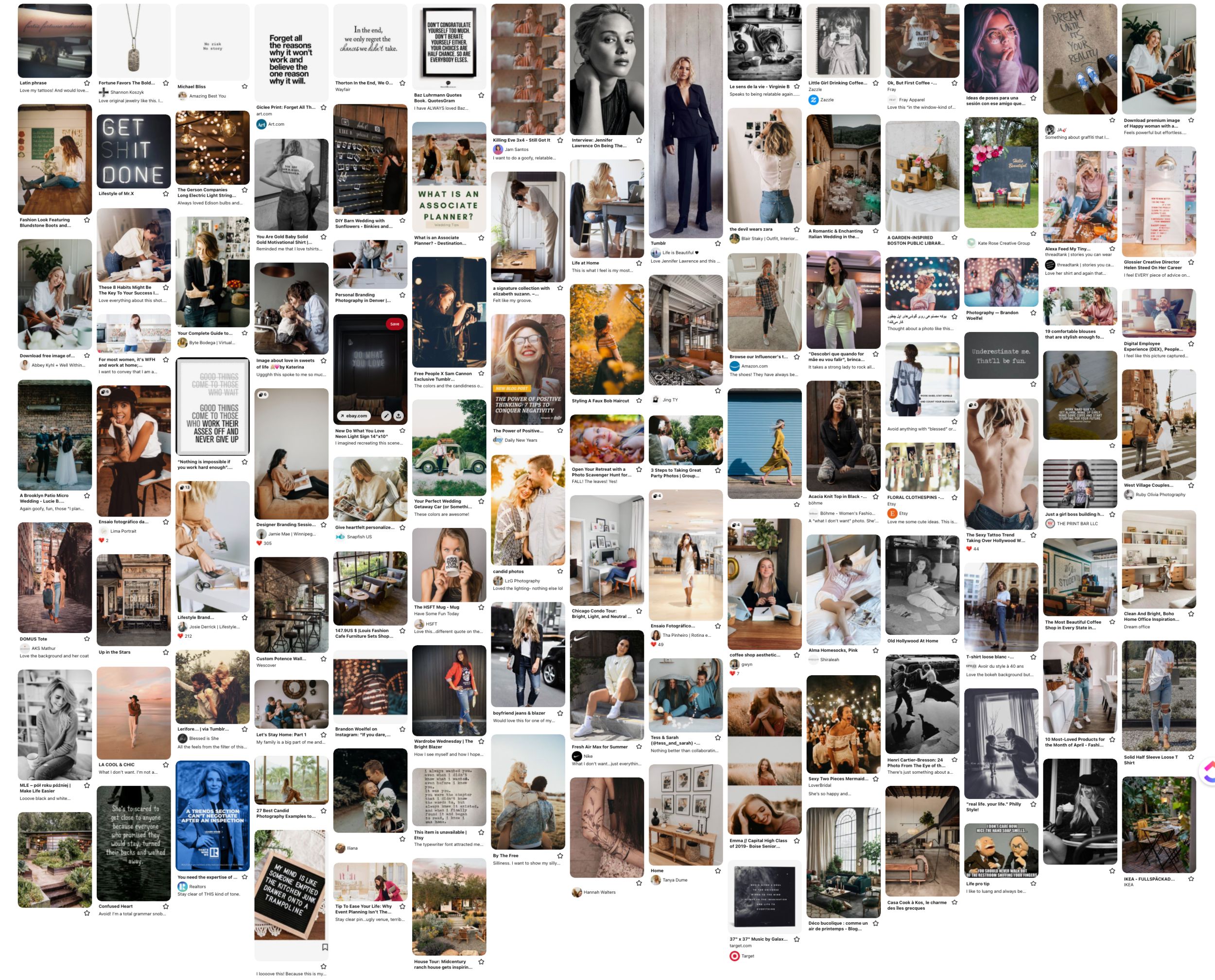 Mood board created for Liz Leary's personal branding session