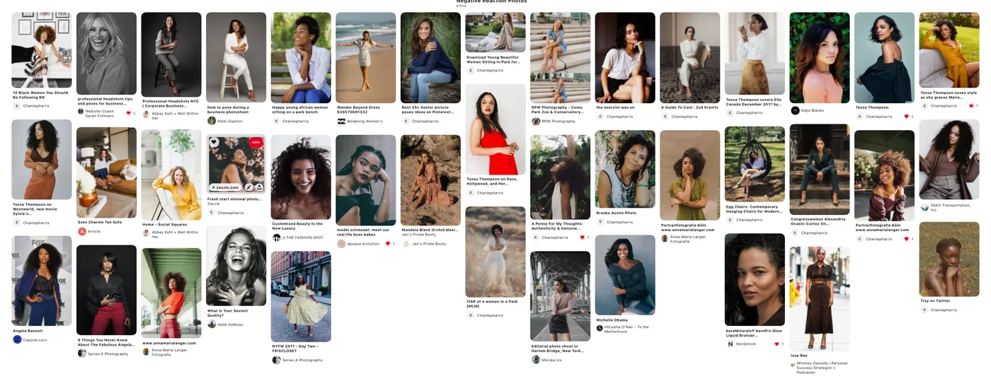 Chante’s Mood Board had a lot of photos of Tessa Thompson, who also happens to be one of my favorite actresses (I love WestWorld!). Link to the Board.